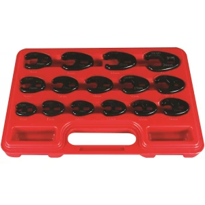 15pc. Professional Metric Crowfoot Wrench Set - Set Includes 8mm, 9mm, 10mm, 11mm, 12mm, 13mm, 14mm, 15mm, 16mm, 17mm, 18mm, 19mm, 21mm, 22mm & 24mm-0