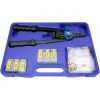 13" Nut/Thread Setting Hand Riveter Kit with 3pc Metric and 3pc SAE Mandrel/Nosepiece Sets and Rivet Nut Assortment-0
