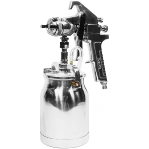 Spray Gun with Cup - Silver Handle - 1.7mm Nozzle-0