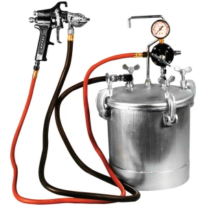 2-1/4 Gallon Pressure Tank with Spray Gun & 12' Hose - Black Gun - 1.0mm Nozzle-0