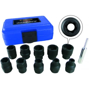 11pc 1/2 Dr SAE Flank Bite Damaged Fastener Impact Sockets-0