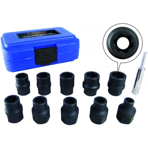 11pc 1/2 Dr Metric Flank Bite Damaged Fastener Impact Sockets-0