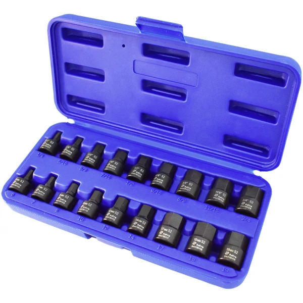 18pc 3/8" Drive Nano Impact Hex Driver Sockets - SAE & Metric-0