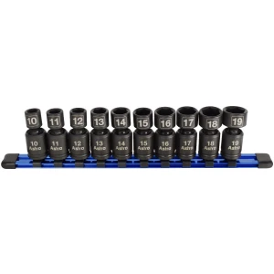 10-Piece 3/8" Drive Nano Pinless Universal Impact Sockets - Metric-0