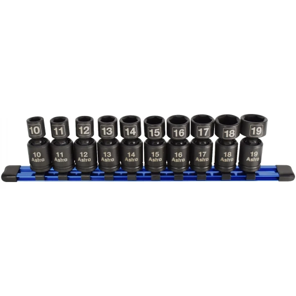 10-Piece 3/8" Drive Nano Pinless Universal Impact Sockets - Metric-0