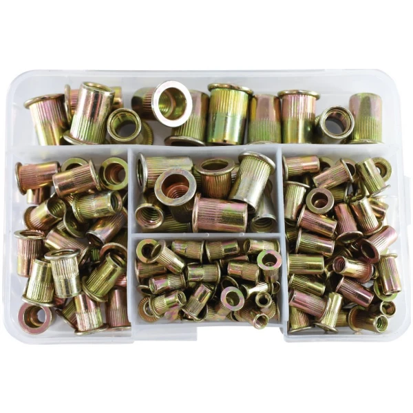 120pc Steel Rivet Nut Assortment - SAE-0