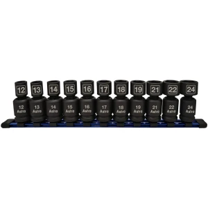 11-Piece 1/2" Drive Nano Pinless Universal Impact Sockets - Metric-0