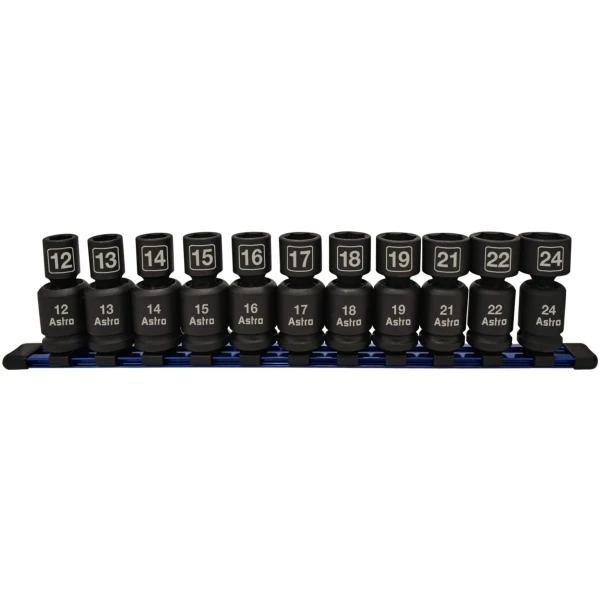 11-Piece 1/2" Drive Nano Pinless Universal Impact Sockets - Metric-0