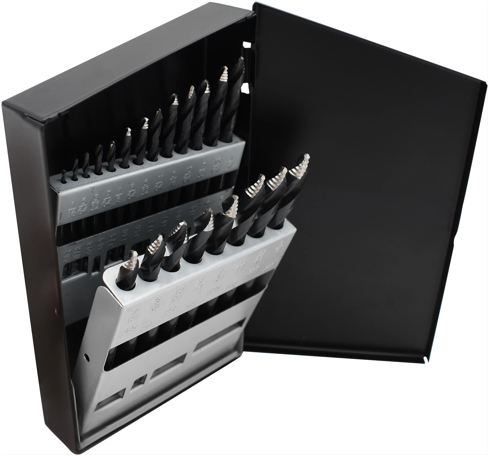 ONYX 21pc TurboStep HSS Mechanics Length 1/16" 3/8" Drill Bits