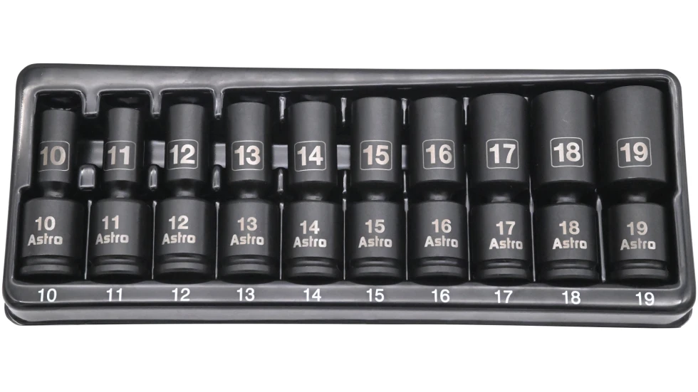 Astro Pneumatic Tool 78244 Nano-Stecknüsse Set, 11-teilig, 1/2" Antrieb, Stiftlos, Metrisch 12–24 Mm