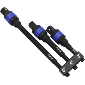3pc Locking 1/4" Drive Hex Shank Impact Adapter Extension Set
