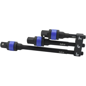 3pc Locking 3/8" Drive 1/4" Hex Shank Impact Adapter Extension Set